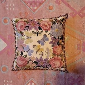 Floral Needlepoint pillow